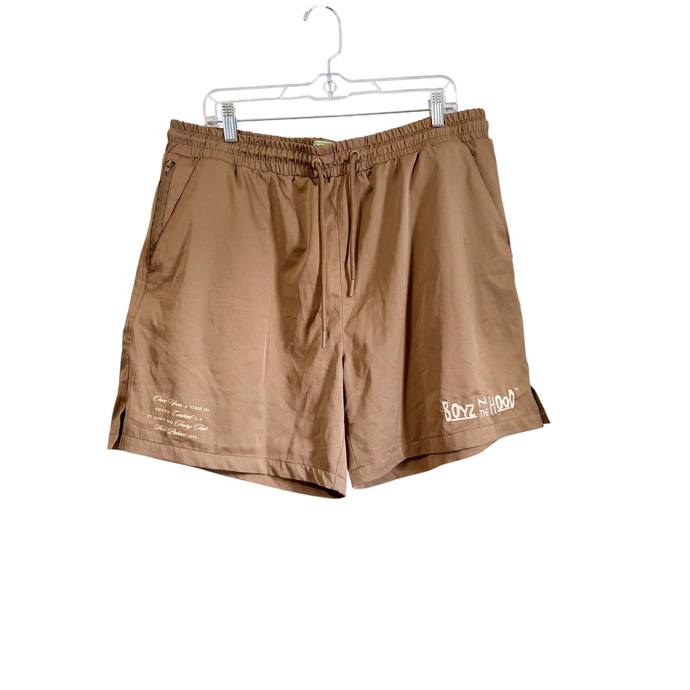 Shoe Palace Boyz N The Hood Mens XL Brown Athletic Mesh Lined Shorts 1991 Movie‎